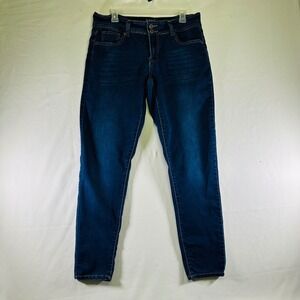 Karen T Womens Jeans size 14 Soft Dark Denim 34 x 31 *see pics for stitching*